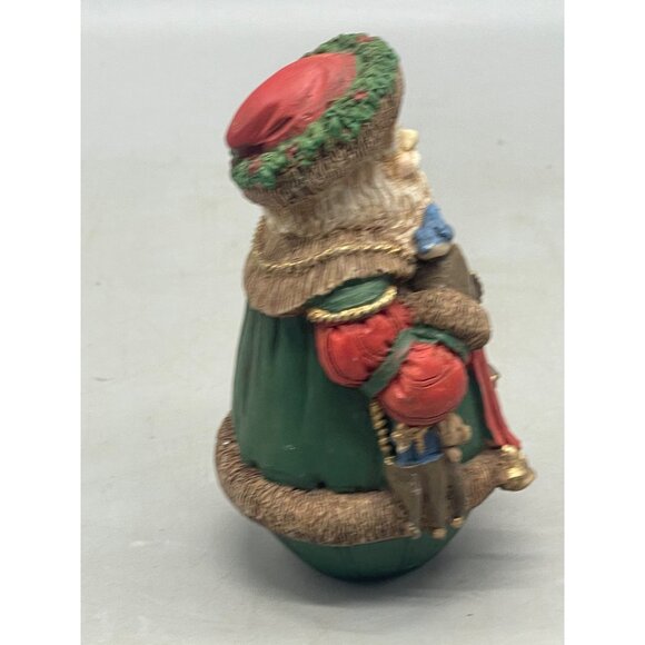 Christmas midwest imports Santa roly poly figurine blue bird wreath red 4.5 READ - Picture 4 of 5
